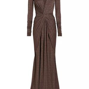 Elegant Brown Long Sleeve Dress